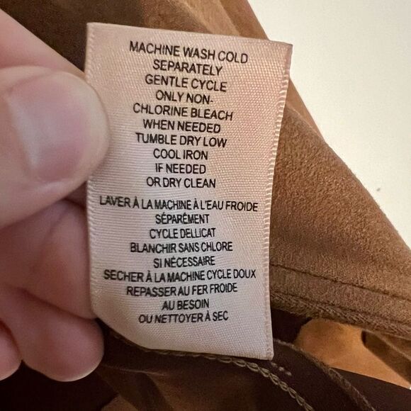 Philosophy Notch Lapel Jacket in Faux Suede size 1X tobacco color - Picture 6 of 6